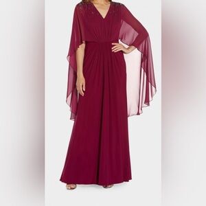 Beaded Jersey and Chiffon Dress